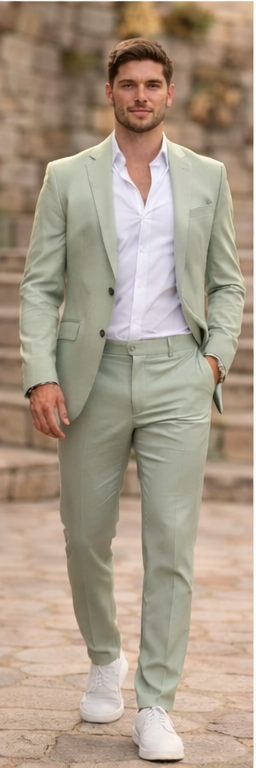 Costume homme vert sauge clair