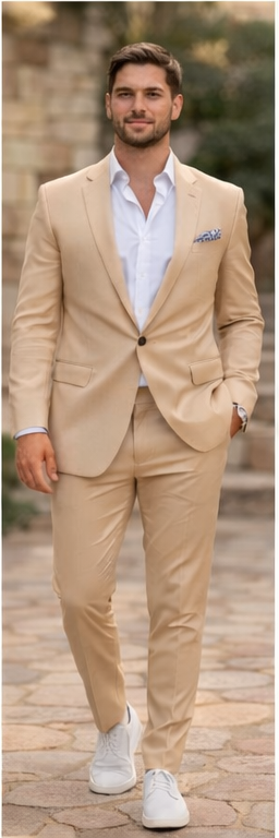 Costume homme beige