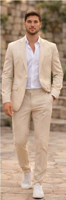 Costume homme lin clair